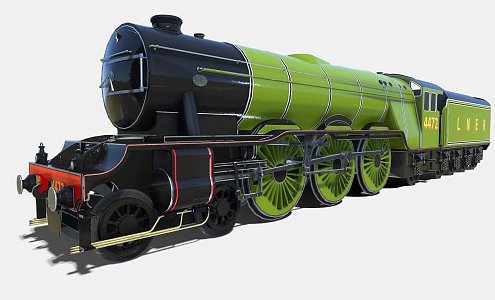 modern train steam train 3d model