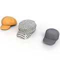 Three Different Styles of Hats in Yellow Houndstooth and Gray Colors