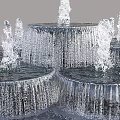 Decorative Multi Tiered Garden Water Fountain With Flowing Water And Circular Base