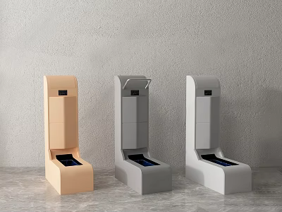 Three Different Colored Smart Machines with Modern Sleek Design in Indoor Setting 3d model