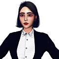 Woman in Black Suit and White Shirt Standing With Arms Outstretched