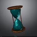 Elegant Decorative Hourglass With Wooden Frame And Teal Sand Design