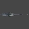 Realistic Shark Figure With Sleek Body And Fin Details On Gray Backdrop