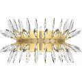Elegant Crystal Chandelier With Gold Base And Slender Radiant Crystal Prisms Design