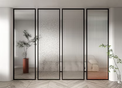 Modern partition Changhong glass partition gradient glass 3d model