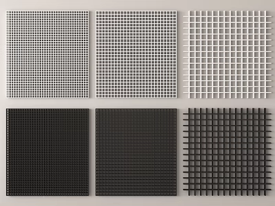 Architectural Metal Grid Panels In Various Colors And Grid Patterns For Building Projects 3d model