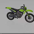 Green Off Road Motorcycle Featuring Black Seat Large Tires And Sporty Design