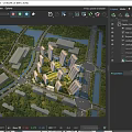 Aerial View Planning of Urban Layout with High Rise Buildings Rivers Roads and Green Spaces