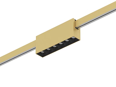Downlights Spotlights on Golden Track Rail Modern Ceiling Lighting with Adjustable Design 3d model
