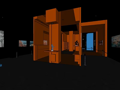 Modern Open Kitchen Interior Design With Island Counter And Appliances 3d model