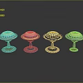 Futuristic Weapon Four Unique Models With Distinctive Base And Top Structures