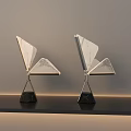 Modern Geometric Table Lamp Design With Marble Base And Metal Frame 3d model