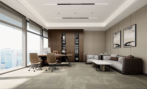 Modern Office Manager Room 3d model