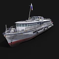 Modern Cruise Ship With Russian Flag Multi-Deck Exterior And Large Windows