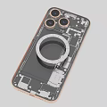 Smartphone Internal Structure Design With Triple Camera Module Ring And Circuit Board Elements 3d model