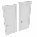 White Modern Double Hinged Doors With Sleek Panel Design And Handles 3d model