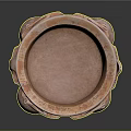 Ceramic Sculpture Carving Bowl Shaped Design With Textured Surface And Supporting Feet