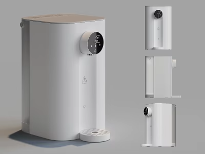 Modern White Instant Hot Water Dispenser with Digital Display and Water Tray Daily Electrical Appliance 3d model