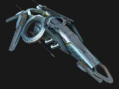 Futuristic Mechanical Device With Metallic Structure Circular Rings And Intricate Components 3d model
