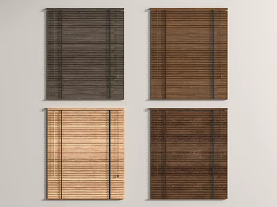 Modern venetian blinds venetian blinds combination aluminum alloy window screen roller blinds bamboo blinds curtain combination venetian blinds 3d model
