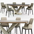 Modern Dining Table And Chairs Set With Marble Top And Geometric Leg Design
