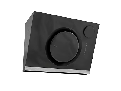 Modern Black Kitchen Range Hood Appliance With Circular Panel And Control Knob 3d model