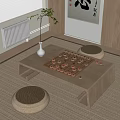 Chess table and chair combination Chess table Chess board 3d model