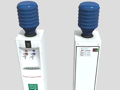 Smart Machine Two Water Dispensers With White Body And Blue Top Model UG2008 3d model