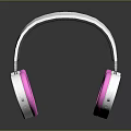 Stylish Pink White Headphones With Heart Shaped Ear Cups For Audio Listening Experience