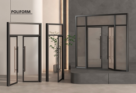 Glass single door glass double door glass door entry door sliding door glass door office glass door 3d model