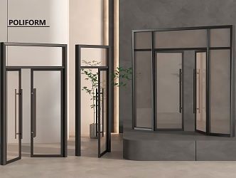 Glass single door glass double door glass door entry door sliding door glass door office glass door 3d model