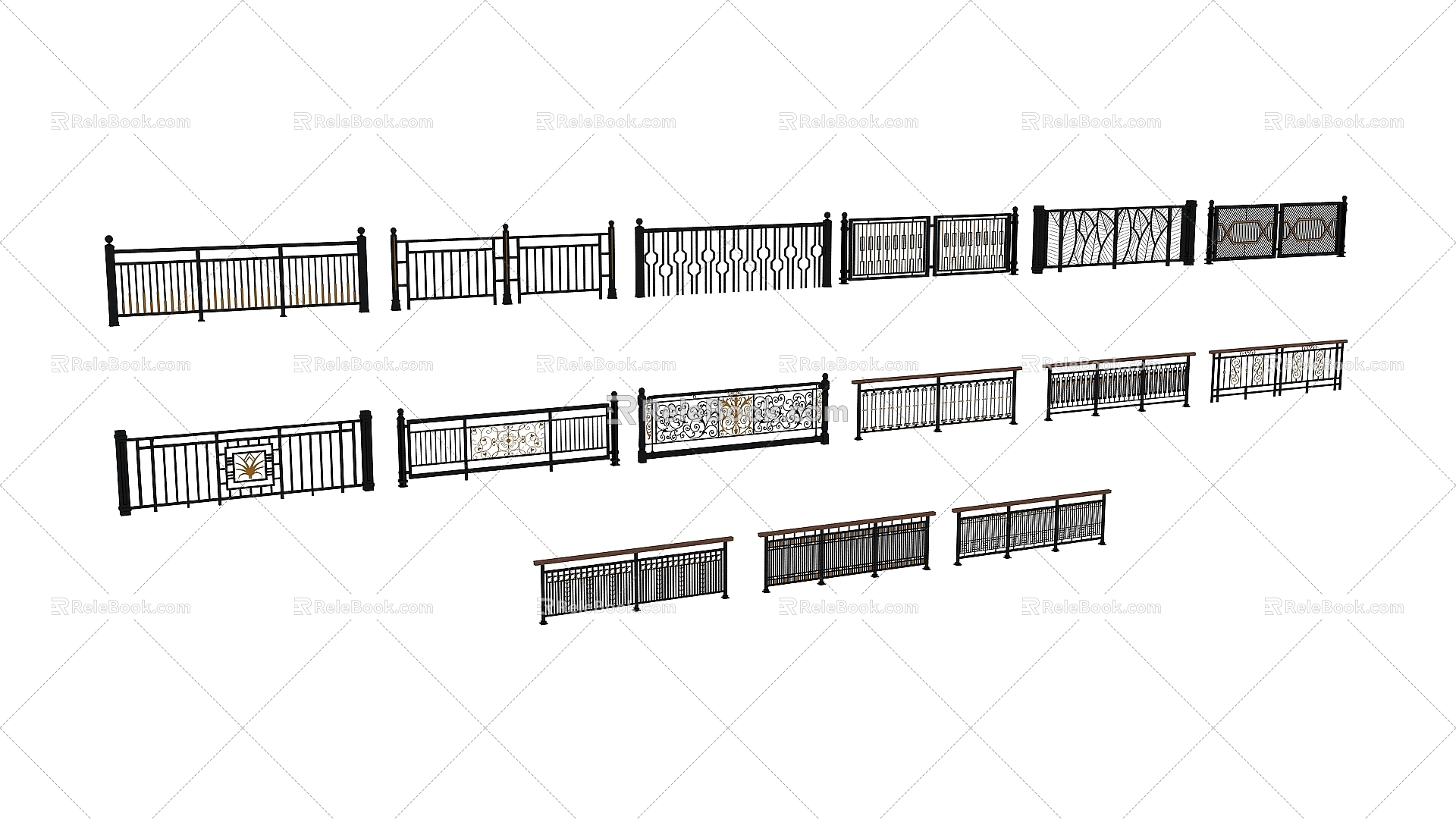 Simple Railing Guardrail 3d model