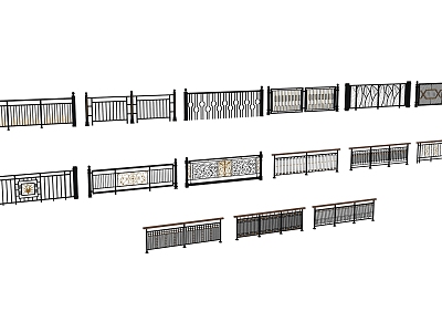 Simple Railing Guardrail 3d model