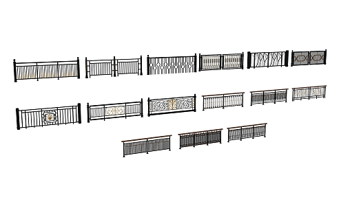 Simple Railing Guardrail 3d model