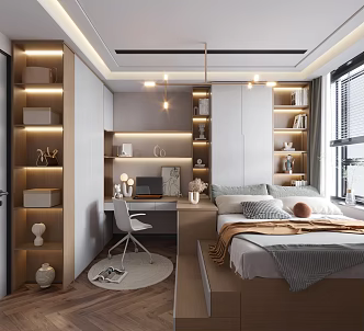 Modern Tatami Bedroom 3d model