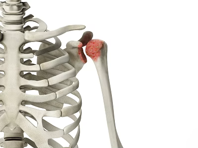 Medical Device Human Skeleton Model With Highlighted Shoulder Joint For Anatomy Education 3d model