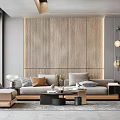 Modern sofa coffee table combination 3d model