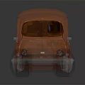 Orange Vintage Cargo Truck With Enclosed Box And Classic Design Elements