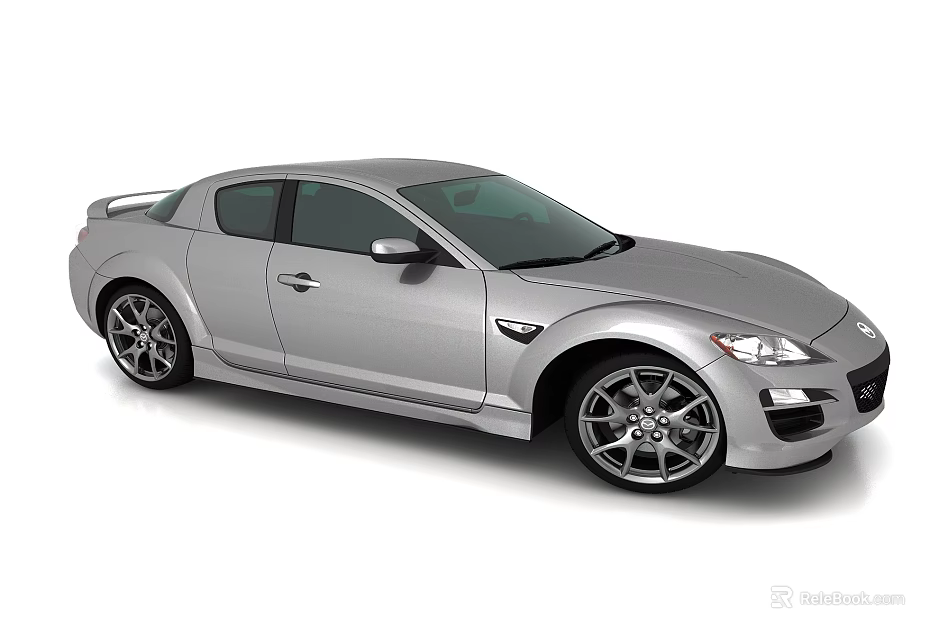 Silver Two Door Sports Car With Sleek Body Design And Alloy Wheels 3d model 