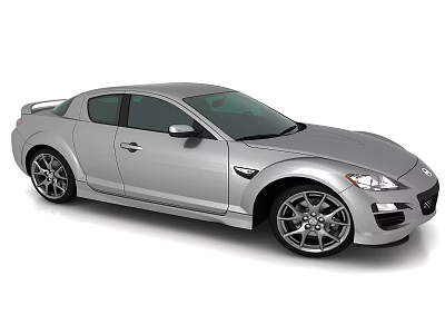 Silver Two Door Sports Car With Sleek Body Design And Alloy Wheels 3d model