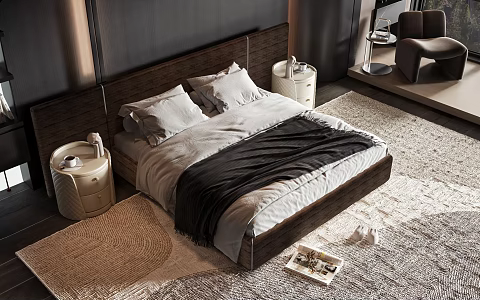 Modern style commodity bed 3d model