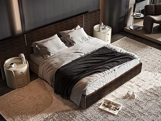 Modern style commodity bed 3d model