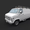 White Utility Van With Roof Rack For Practical Cargo Transport Solutions 3d model