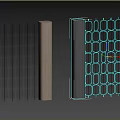 Decorative Wooden Frame Room Divider With Beaded Design And Natural Tones For Home Interior
