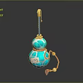 Commercial Gourd Shaped Equipment With Blue Body Gold Accents Red String Decoration And White Label