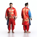 Xifu Men's costume Ancient costume Hanfu 3d model