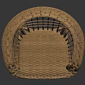 Handwoven Rattan Leisure Chair With Curved Backrest Natural Color And Elegant Design