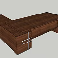 Wooden Office Desk With Drawers And Storage Cabinet Modern Design