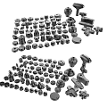Various Hardware Tools Including Bolts Nuts And Metal Connectors In Different Sizes 3d model
