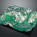 Modern 3D Topographic Model Displaying Green Terrain And Mountainous Landscape Features 3d model